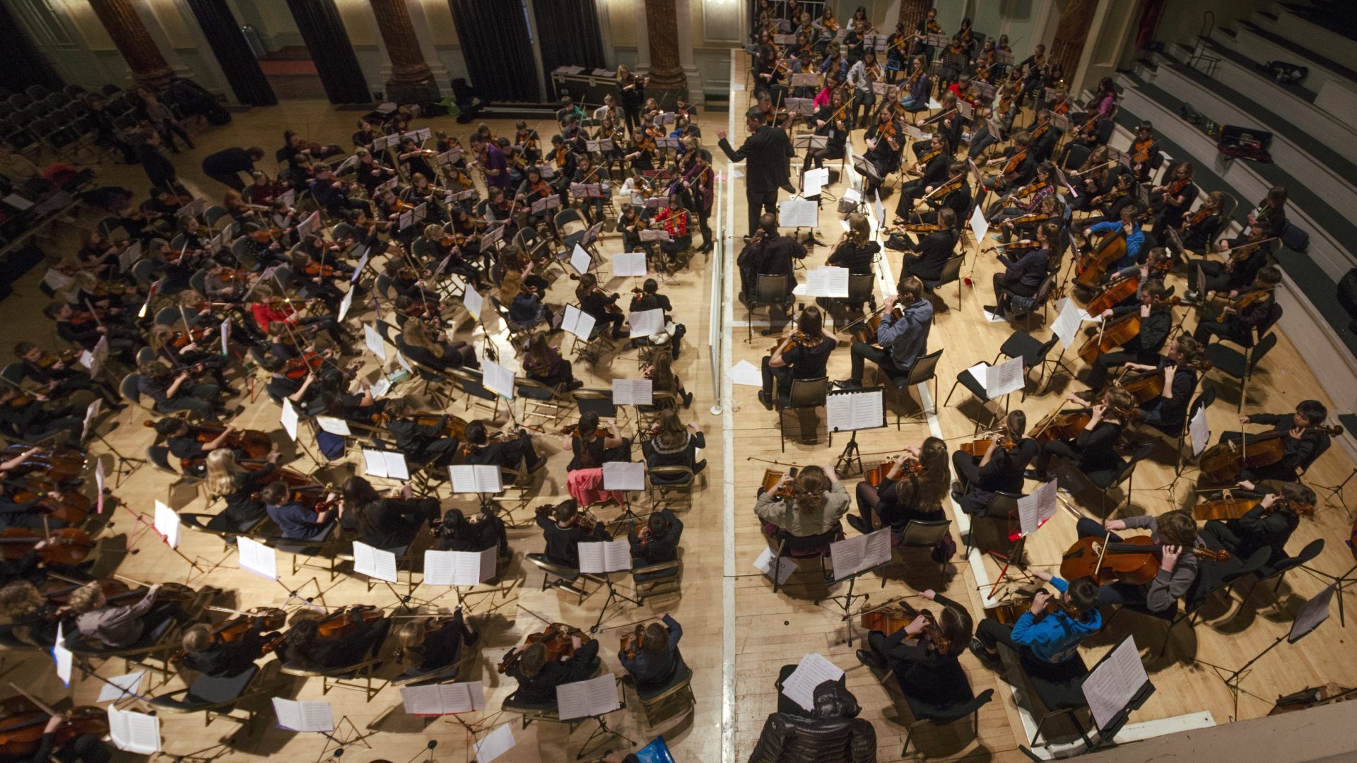 Large orchestra ensemble, as featured in our audience resources