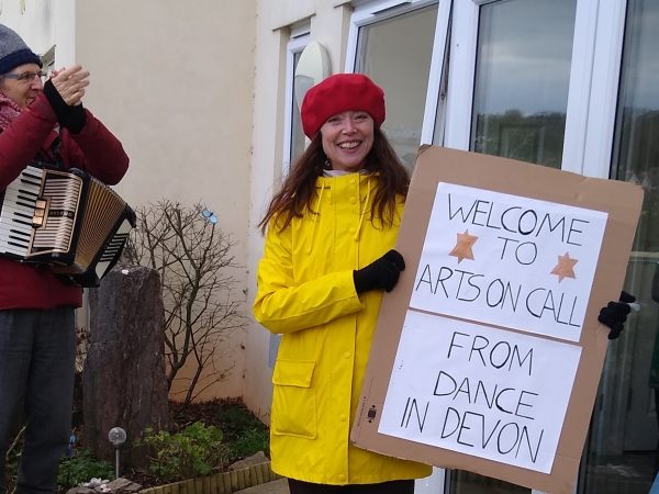 ‘Bring me Sunshine!’: Devon care home residents enjoy music and dance on a chilly day