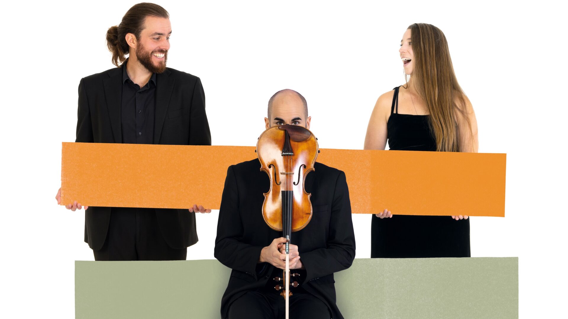 3 BSO musicians, one holding a viola