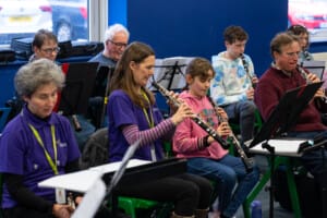 Musicians from Bournemouth Symphony Orchestra and BSO Resound rehearsed alongside musicians from Bournemouth NOYO ensemble and the 'Rusties' community 